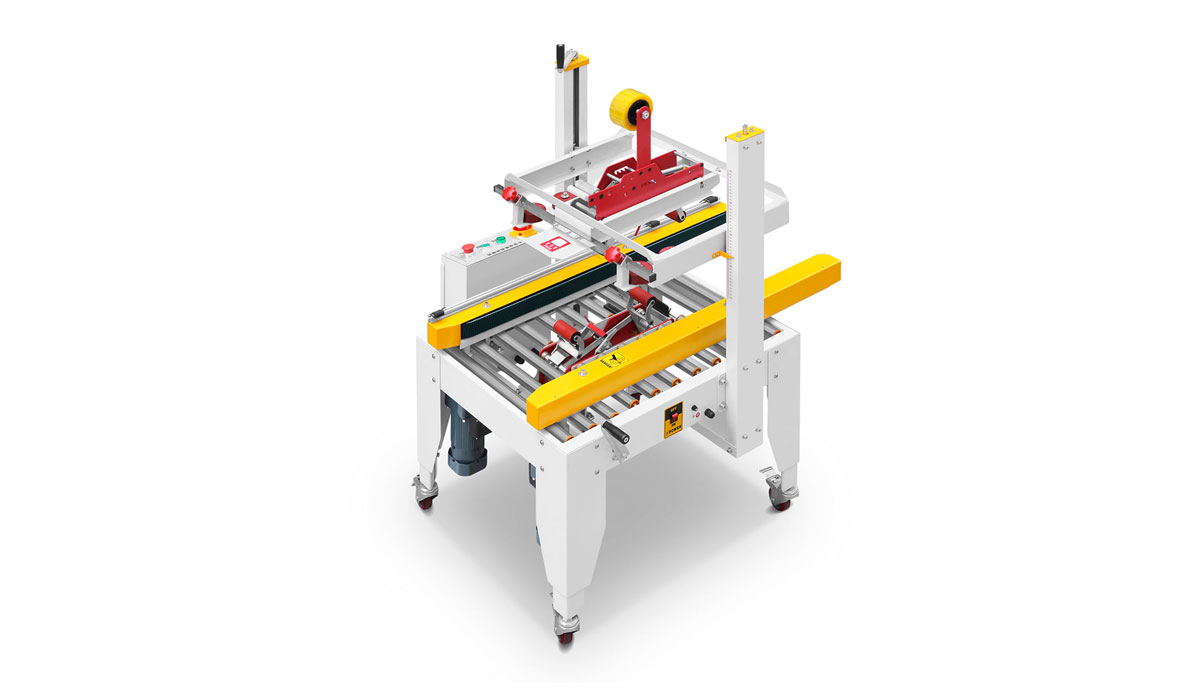 JS-FXZ500B 左右(yòu)驅動配聯線(xiàn)手動自動折(she)蓋膠帶封箱(xiāng)機